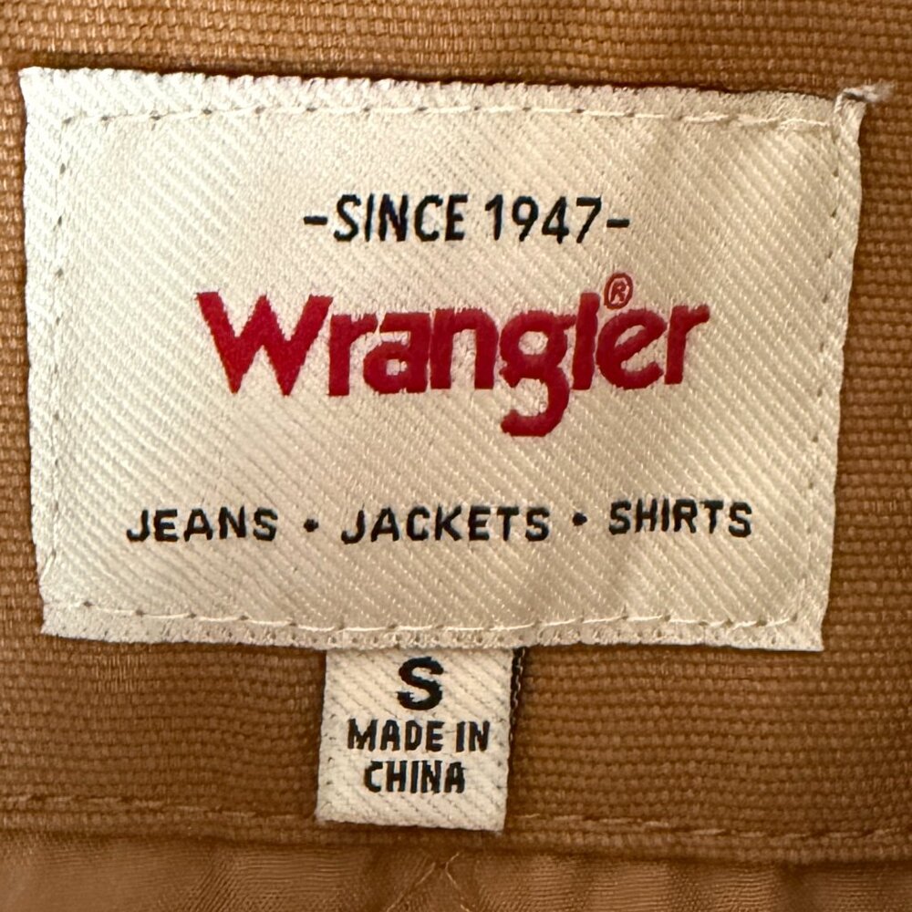 Wrangler Men's Canvas Workwear Jacket Size S Brown Quilted Lining For Warmth - Picture 4 of 15